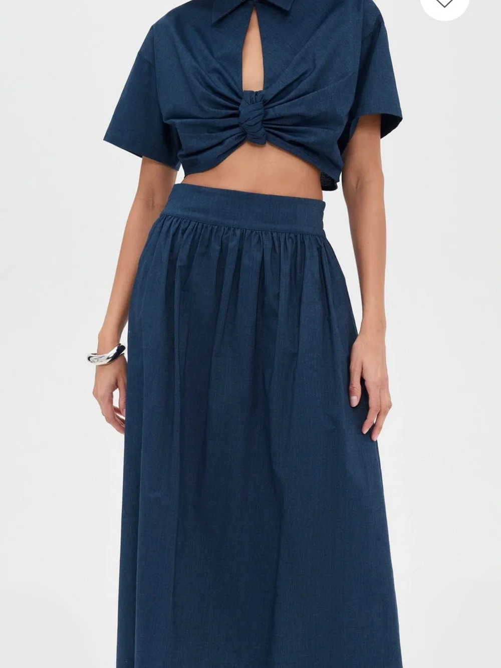 Denim Maxi Skirt. Matching Set. De Loretta